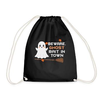 Beware Ghost Bait In Town Spooky - Drawstring Bag - black - Front