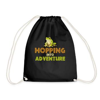 Hopping Into Adventure Frogs Nature Joy - Drawstring Bag - black - Front