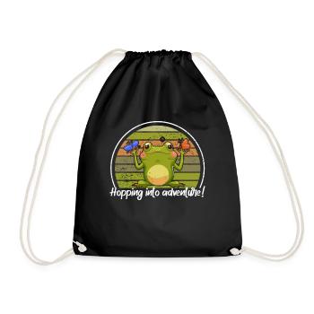 Hopping Into Adventure Frogs Nature Joy - Drawstring Bag - black - Front