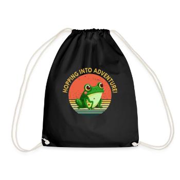 Hopping Into Adventure Frogs Nature Joy - Drawstring Bag - black - Front