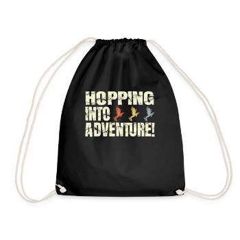 Hopping Into Adventure Frogs Nature Joy - Drawstring Bag - black - Front