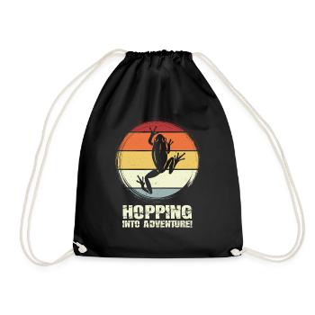 Hopping Into Adventure Frogs Nature Joy - Drawstring Bag - black - Front