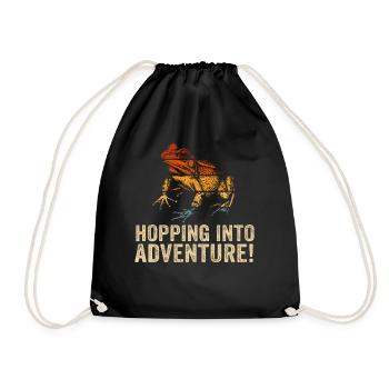 Hopping Into Adventure Frogs Nature Joy - Drawstring Bag - black - Front