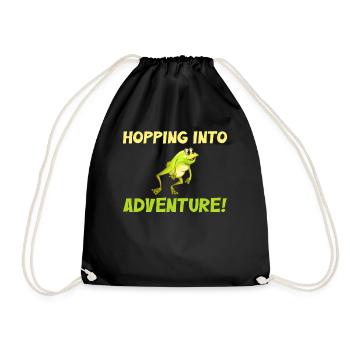 Hopping Into Adventure Frogs Nature Joy - Drawstring Bag - black - Front