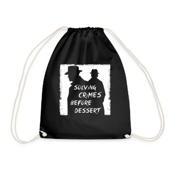 Solving Crimes Before Dessert Mystery - Drawstring Bag - black - Front