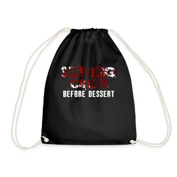 Solving Crimes Before Dessert Mystery - Drawstring Bag - black - Front