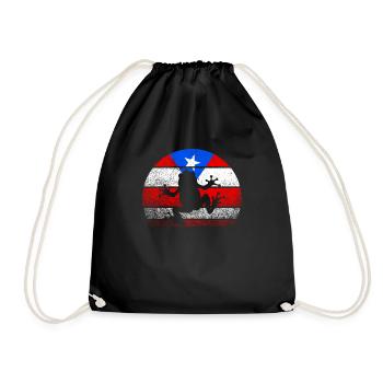 Taino Echoes Coqui Puerto Rican Heritage - Drawstring Bag - black - Front