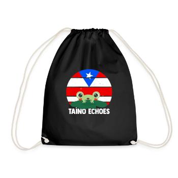 Taino Echoes Coqui Puerto Rican Heritage - Drawstring Bag - black - Front