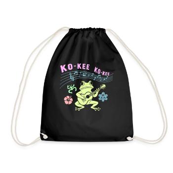 Ko-Kee Frog spielt Gitarre Melodie - Turnbeutel - Schwarz - Vorne