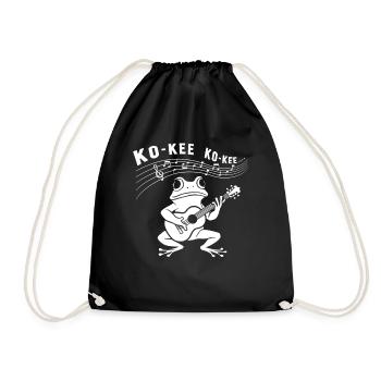 Ko-Kee Frog spielt Gitarre Melodie - Turnbeutel - Schwarz - Vorne