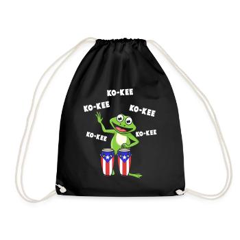 Ko-Kee Frog spielt Gitarre Melodie - Turnbeutel - Schwarz - Vorne