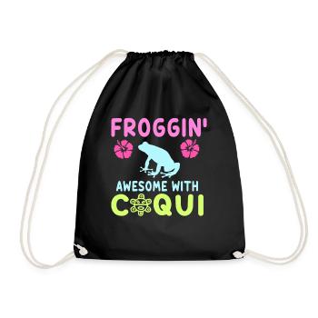 Froggin' Awesome With Coqui Vibe - Drawstring Bag - black - Front