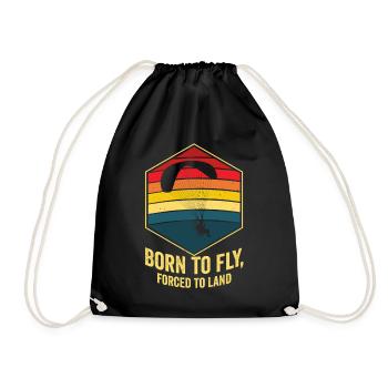 Born To Fly Gezwungen zu Landen Motorschirm - Turnbeutel - Schwarz - Vorne