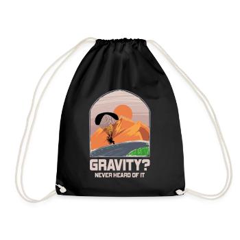 Hilarious Paramotor Gravity Meme - Drawstring Bag - black - Front