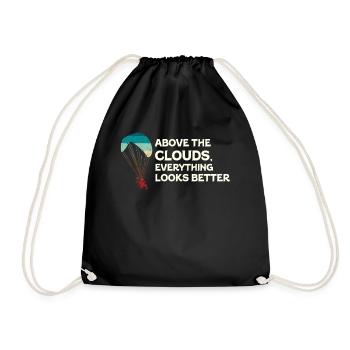 Above The Clouds Paramotor Enthusiast - Drawstring Bag - black - Front
