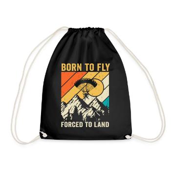 Born To Fly Gezwungen zu Landen Motorschirm - Turnbeutel - Schwarz - Vorne