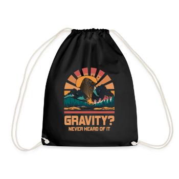 Hilarious Paramotor Gravity Meme - Drawstring Bag - black - Front