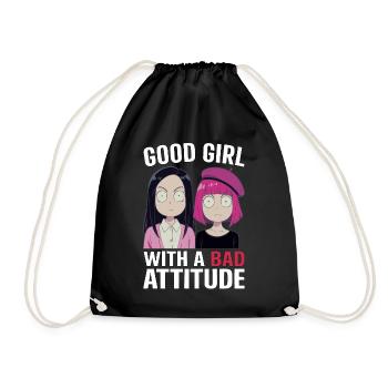 Une bonne fille avec une mauvaise attitude - Sac de sport léger - noir - Devant