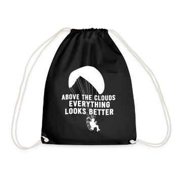 Above The Clouds Everything Looks Better - Drawstring Bag - black - Front