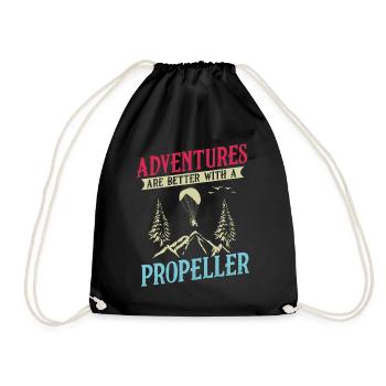Les aventures sont meilleures avec une hélice - Sac de sport léger - noir - Devant