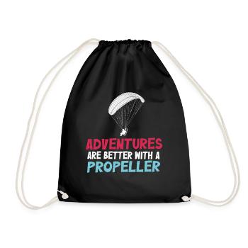 Les aventures sont meilleures avec une hélice - Sac de sport léger - noir - Devant