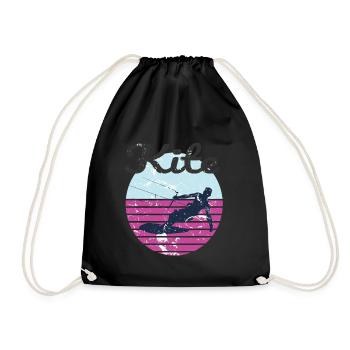 Ambiance d’aventure de kitesurf rétro - Sac de sport léger - noir - Devant