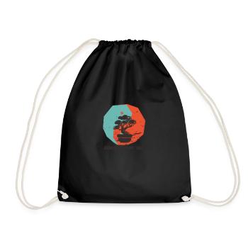 Bonsai Yin Yang Tree Meditative Art - Drawstring Bag - black - Front
