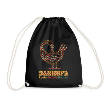 Sankofa Symbol Adinkra Ghana Black - Drawstring Bag - black - Front