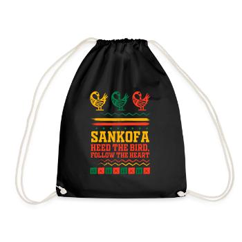 Sankofa Symbol Adinkra Ghana Black - Drawstring Bag - black - Front