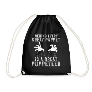 Puppetry Puppeteer Puppet Puppets - Drawstring Bag - black - Front