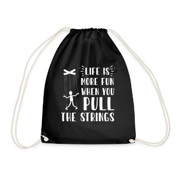 Puppetry Puppeteer Puppet Puppets - Drawstring Bag - black - Front
