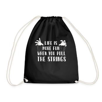Puppetry Puppeteer Puppet Puppets - Drawstring Bag - black - Front