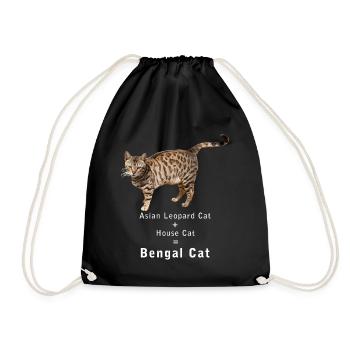 Bengalkatze, Asiatische Leopard Katze, Hauskatze - Turnbeutel - Schwarz - Vorne