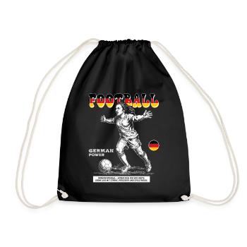GER Freizeitspielerin Shirt: Spaß mit Fußball - Turnbeutel - Schwarz - Vorne