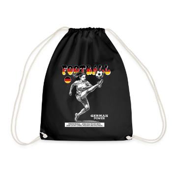 Germany Fußballerin Shirt: Spektakulärer Pass - Turnbeutel - Schwarz - Vorne