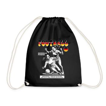 Deutsches Frauenfußball Shirt: Zweikampf präzise - Turnbeutel - Schwarz - Vorne