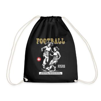 Willen am Ball: Fußballshirt für Spielerinnen - Turnbeutel - Schwarz - Vorne