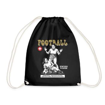 Einsatz pur: Frauenfußball Shirt CH - Turnbeutel - Schwarz - Vorne