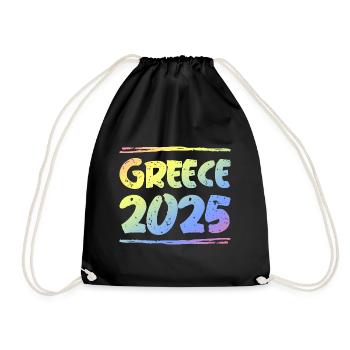 Grèce 2025 Coloré - Sac de sport léger - noir - Devant