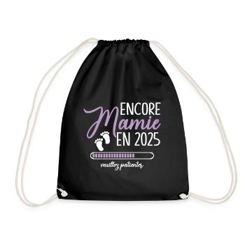 Encore Mamie 2025 Cadeau Future Grand Mère - Sac de sport léger - noir - Devant