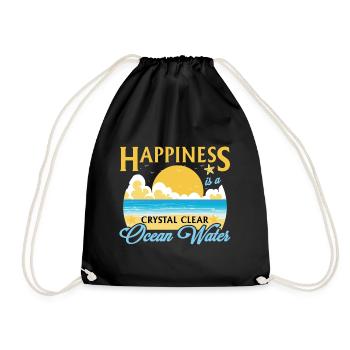 Happiness Is A Crystal Clear Sea Water - Beach - Drawstring Bag - black - Front