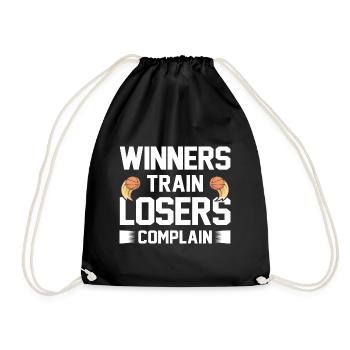 Winners Train Losers Complain - Basketball player - Drawstring Bag - black - Front