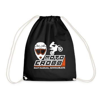 motocross - Drawstring Bag - black - Front