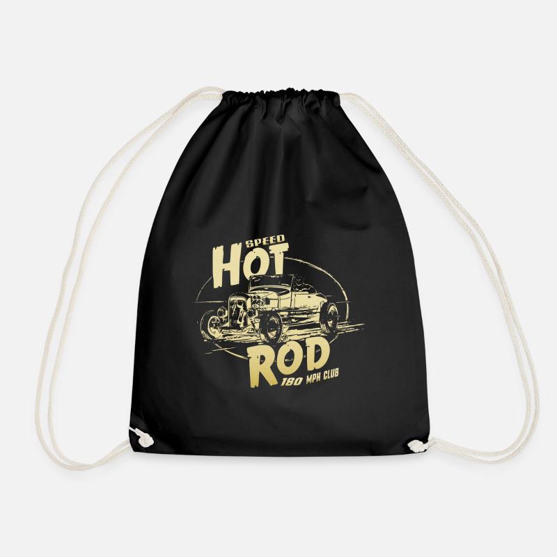 Hot rod garage V8 - Drawstring Bag - black