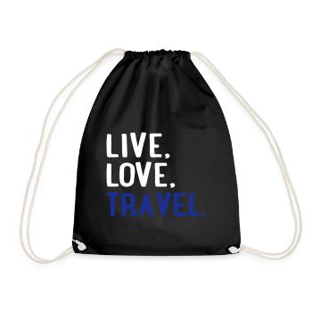 to travel - Drawstring Bag - black - Front