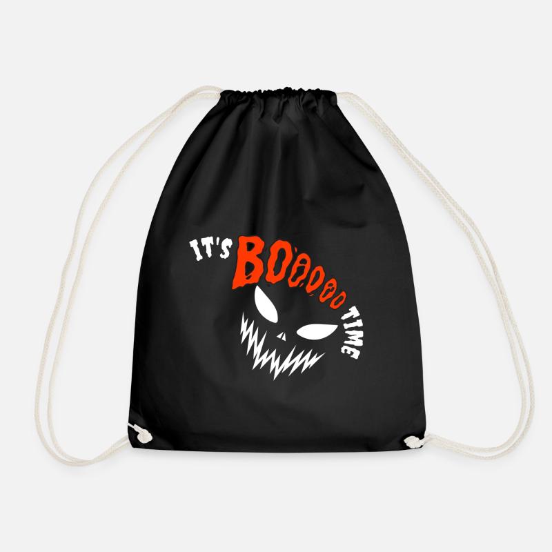 It's Booooo Time, Halloween - Drawstring Bag - black