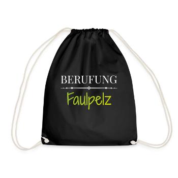 Berufung Faulpelz - Lustige Sprüche - Turnbeutel - Schwarz - Vorne
