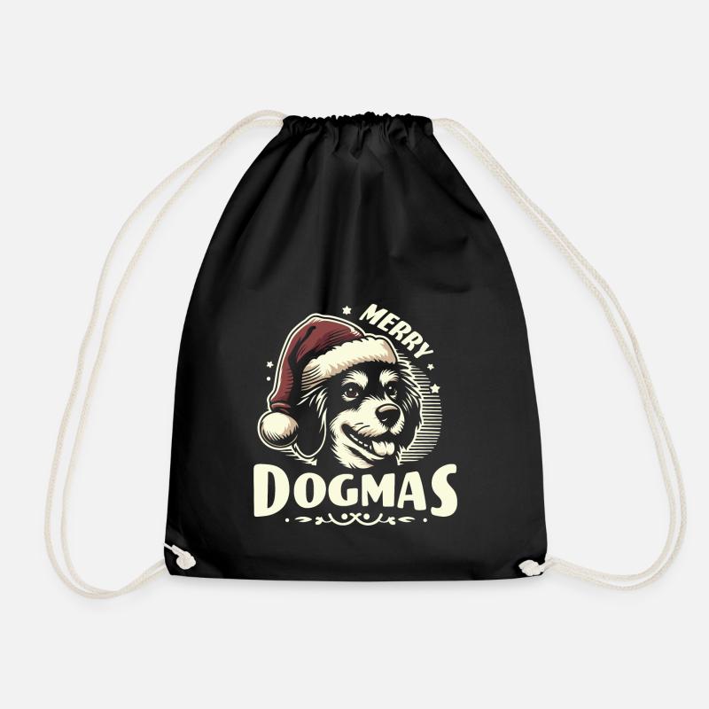 Merry Dogmas - Drawstring Bag - black