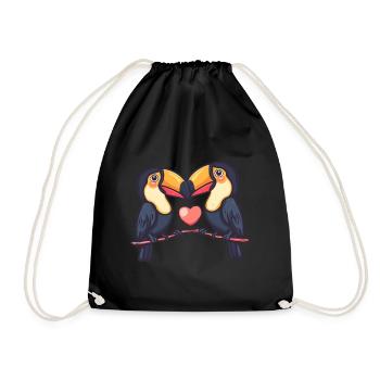 Toucan oiseau couple amour Saint-Valentin - Sac de sport léger - noir - Devant