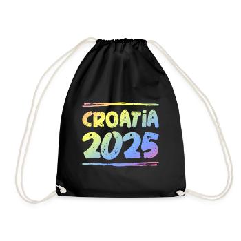 Croatia 2025 Colorful - Drawstring Bag - black - Front
